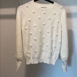 White Pom Pom sweater